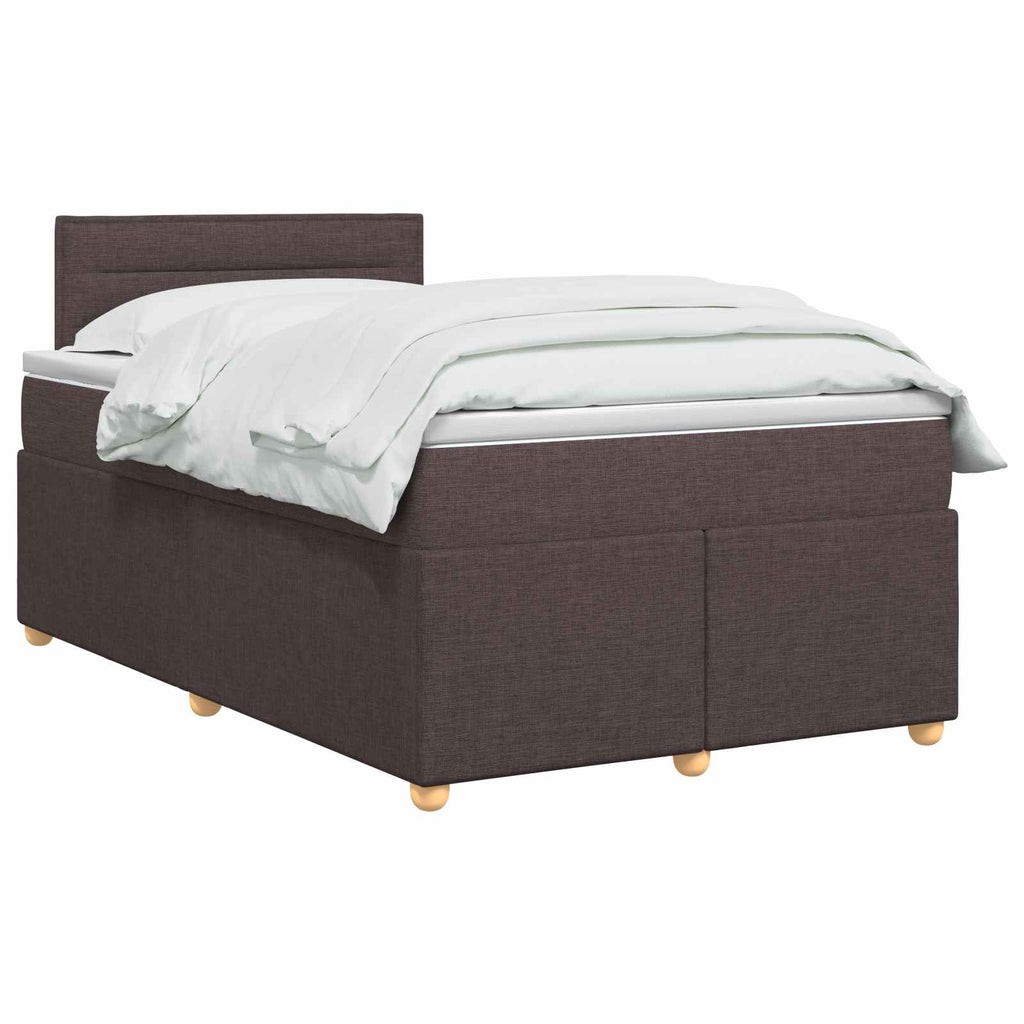 vidaXL Łóżko kontynentalne z materacem Ciemny brąz 120 x 190 cm