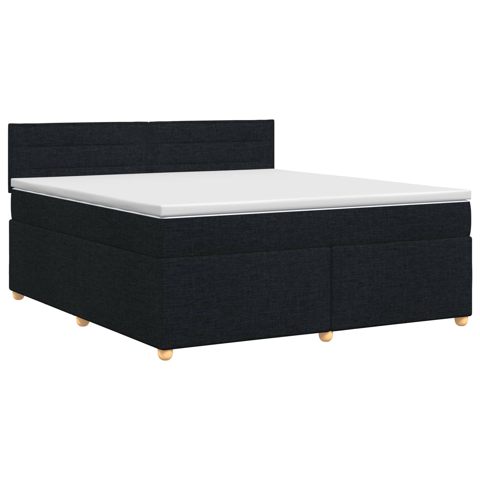 vidaXL Łóżko kontynentalne z materacem Czarny 140 x 190 cm tkanina
