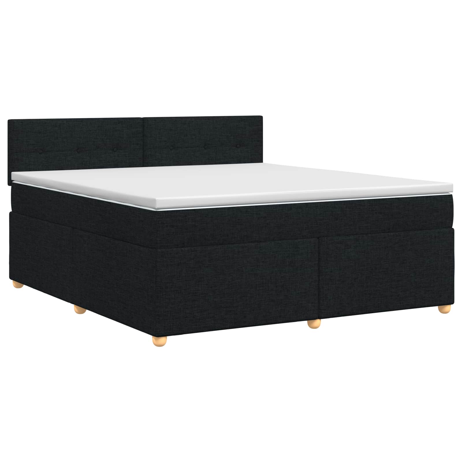 vidaXL Łóżko kontynentalne z materacem Czarny 140 x 190 cm tkanina