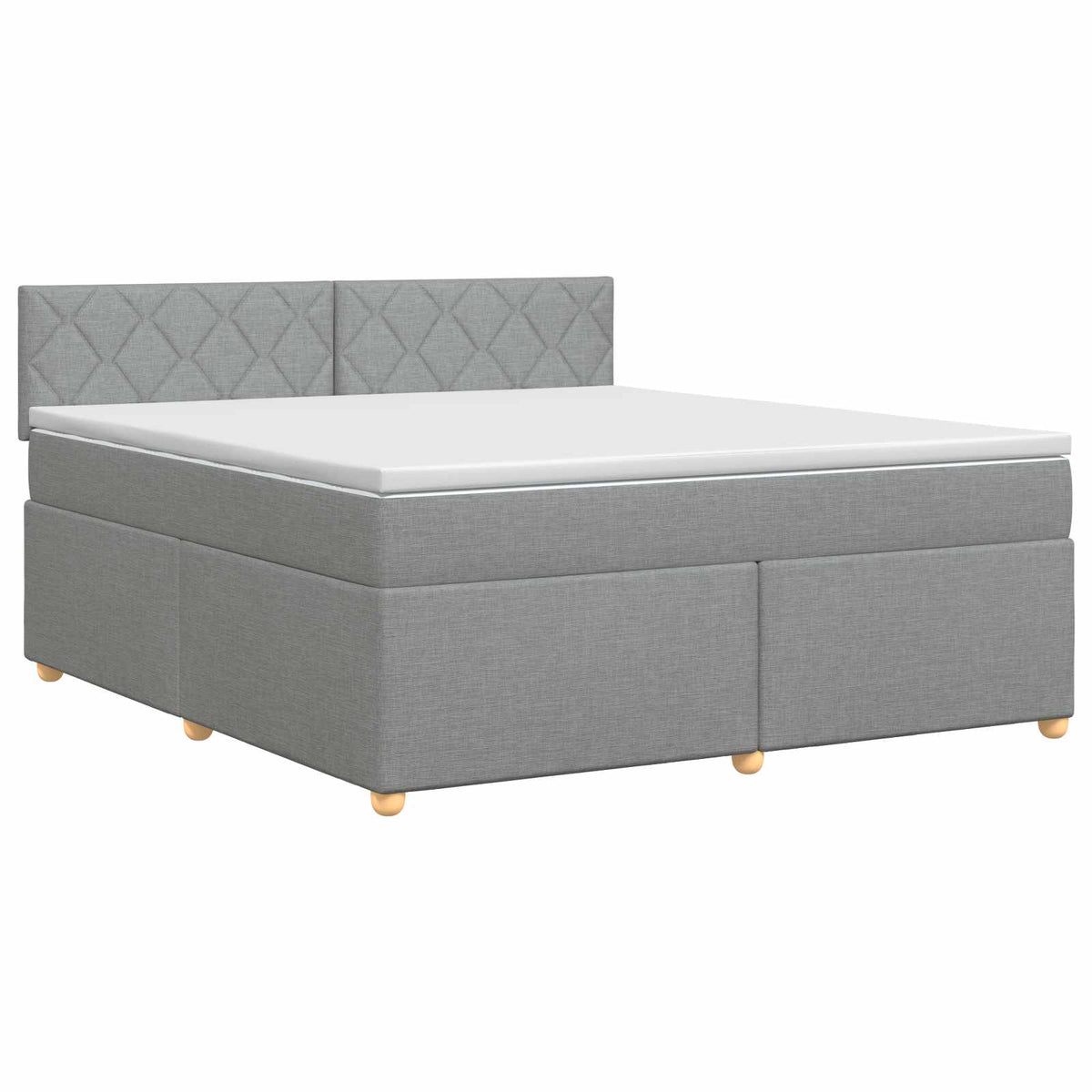 vidaXL Łóżko kontynentalne z materacem jasnoszary 140 x 190 cm tkanina