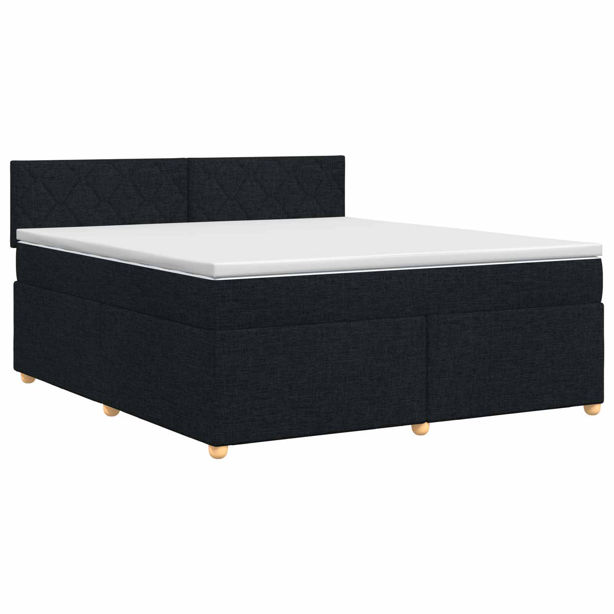 vidaXL Łóżko kontynentalne z materacem Czarny 140 x 190 cm tkanina