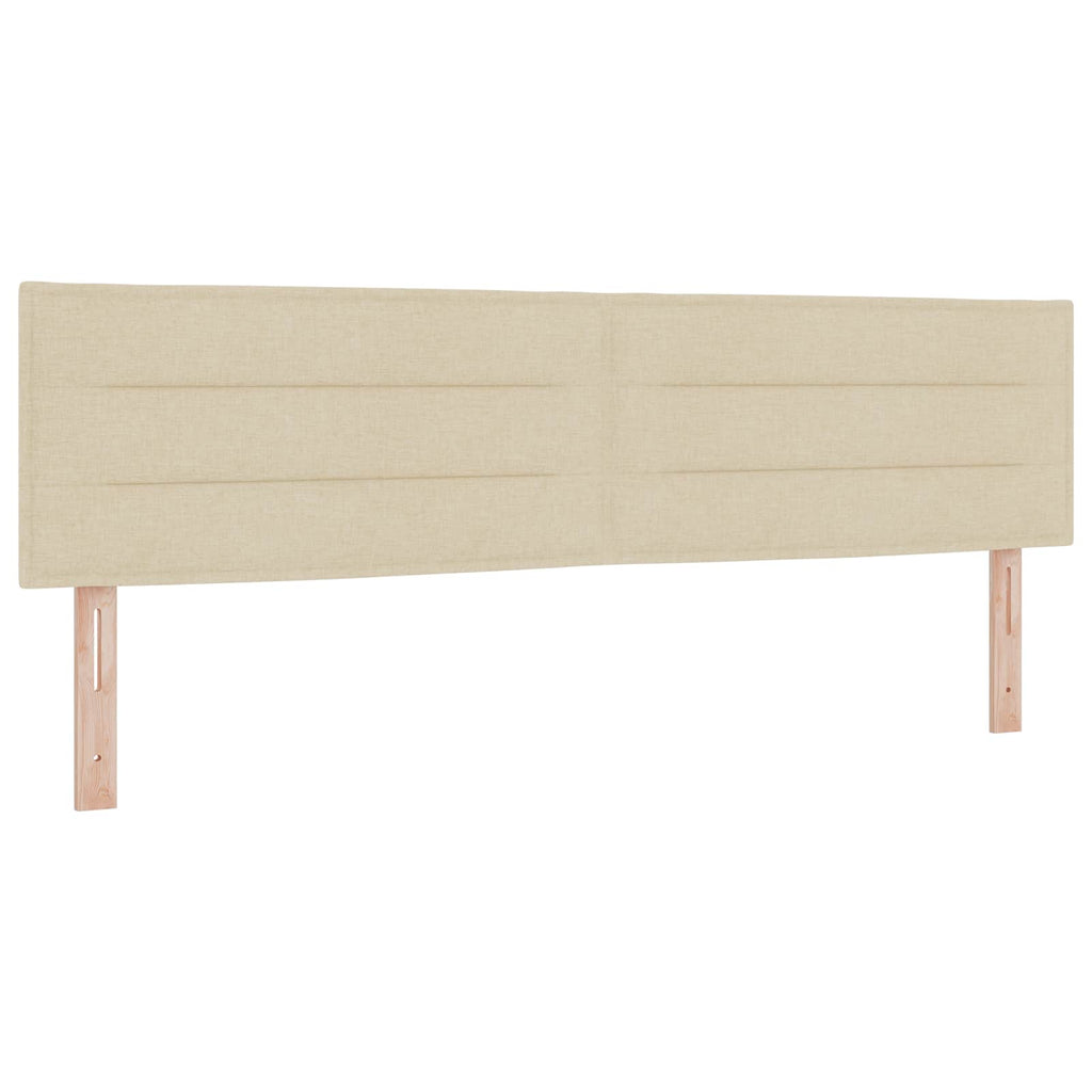 vidaXL Łóżko kontynentalne z materacem kremowy 180 x 200 cm tkanina