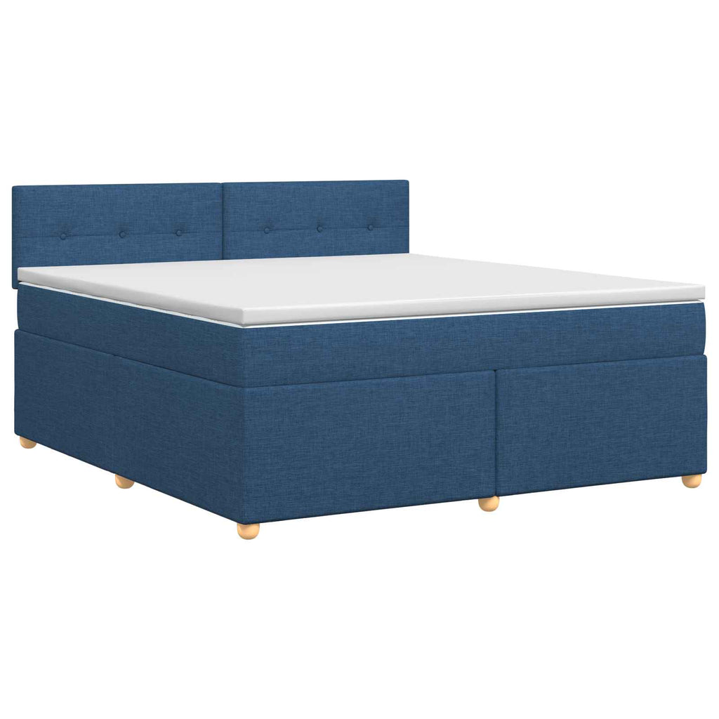 vidaXL Łóżko kontynentalne z materacem niebieski 180 x 200 cm tkanina