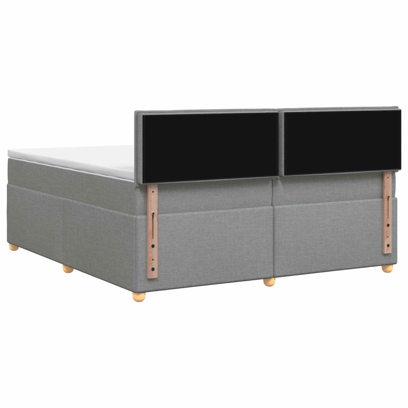 vidaXL Łóżko kontynentalne z materacem jasnoszary 200 x 200 cm tkanina