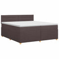 vidaXL Łóżko kontynentalne z materacem Ciemny brąz 200 x 200 cm