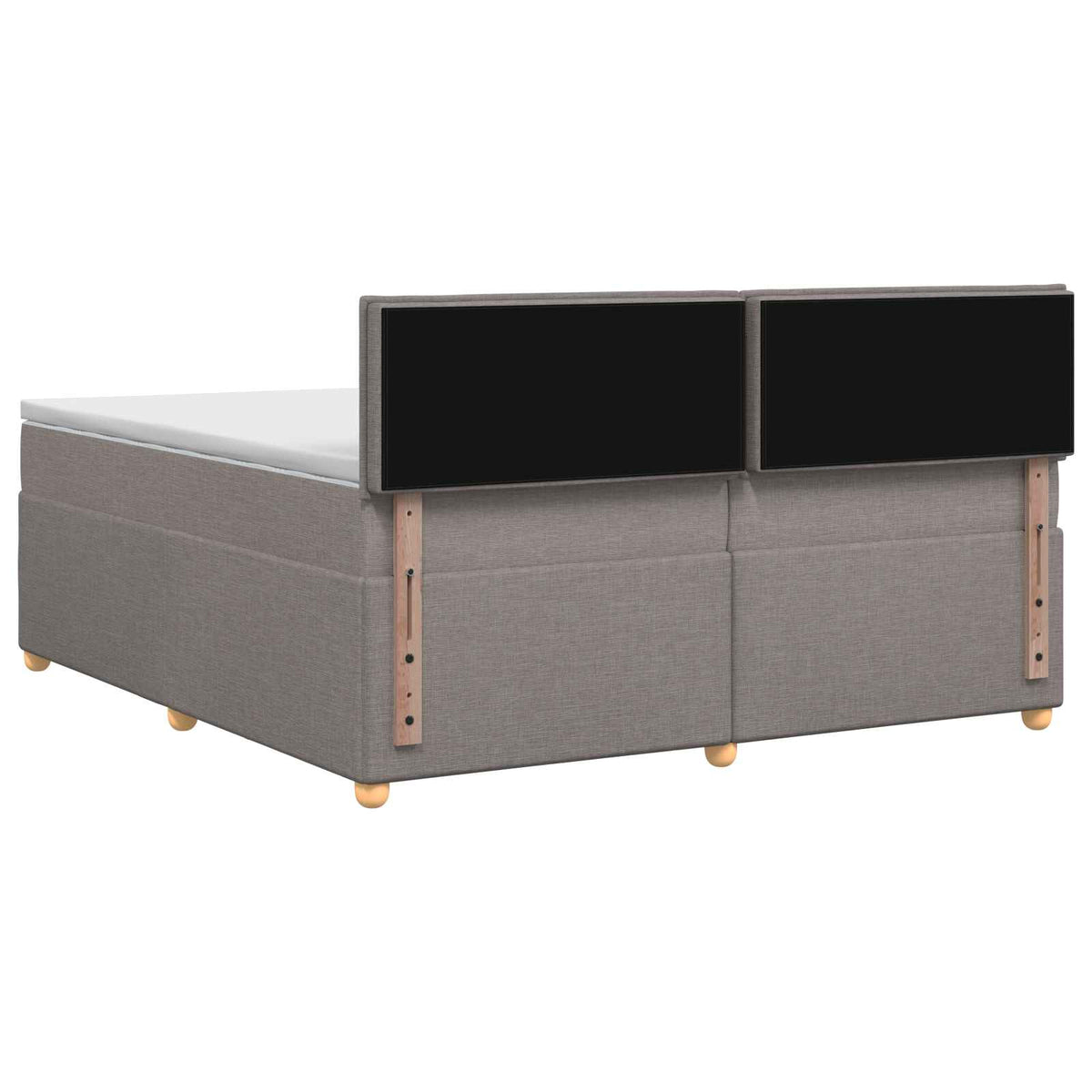 vidaXL Łóżko kontynentalne z materacem Ciemnoszary 200 x 200 cm