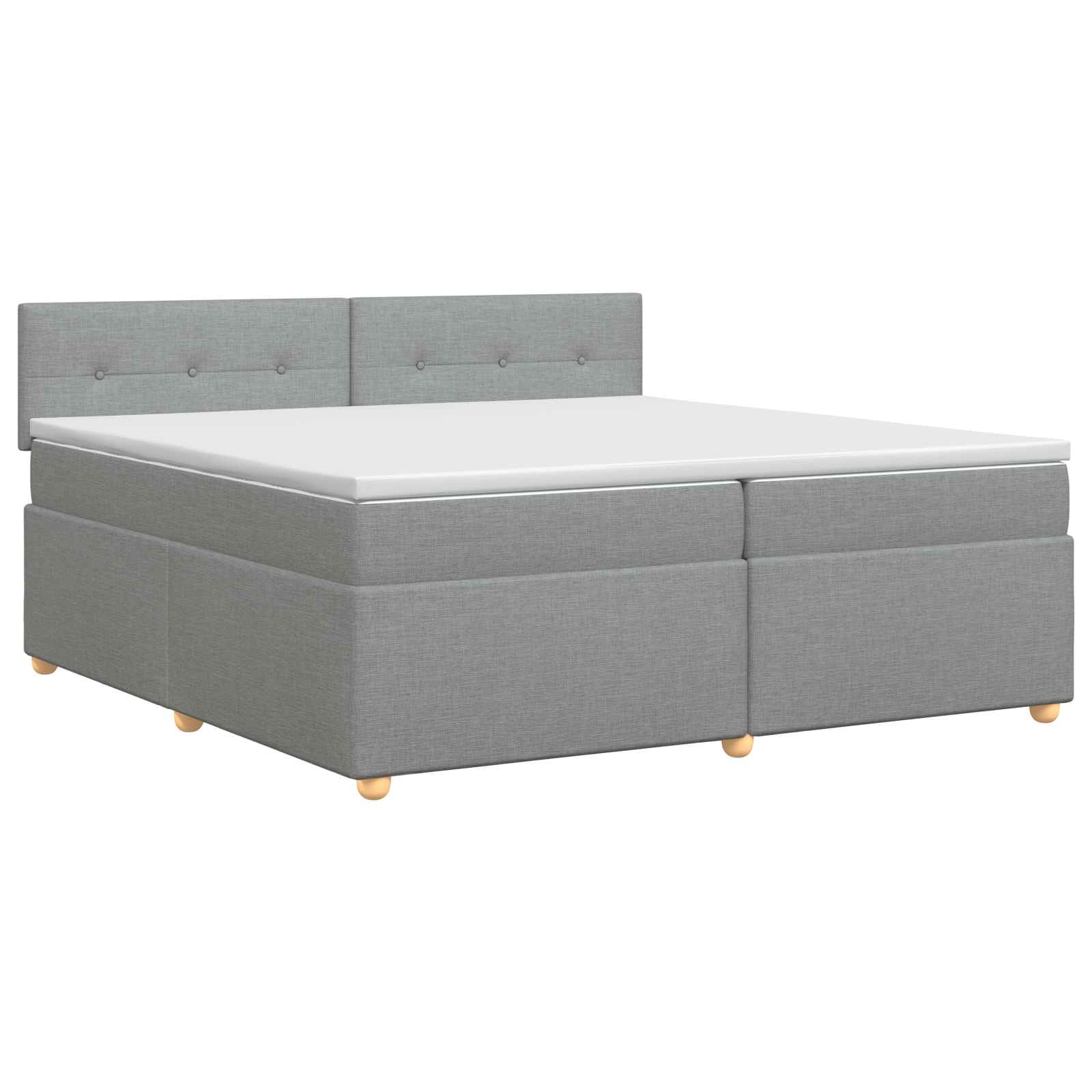 vidaXL Łóżko kontynentalne z materacem jasnoszary 200 x 200 cm tkanina
