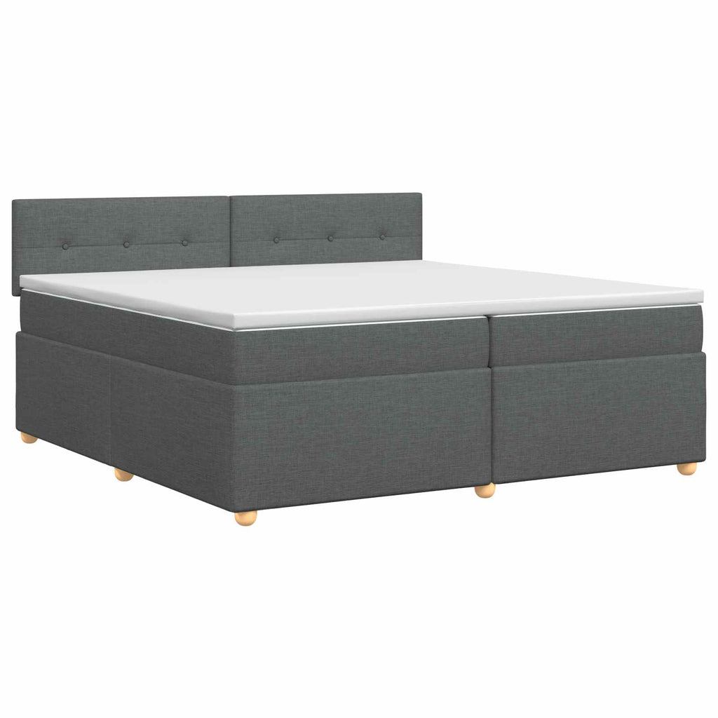 vidaXL Łóżko kontynentalne z materacem ciemnoszary 200 x 200 cm