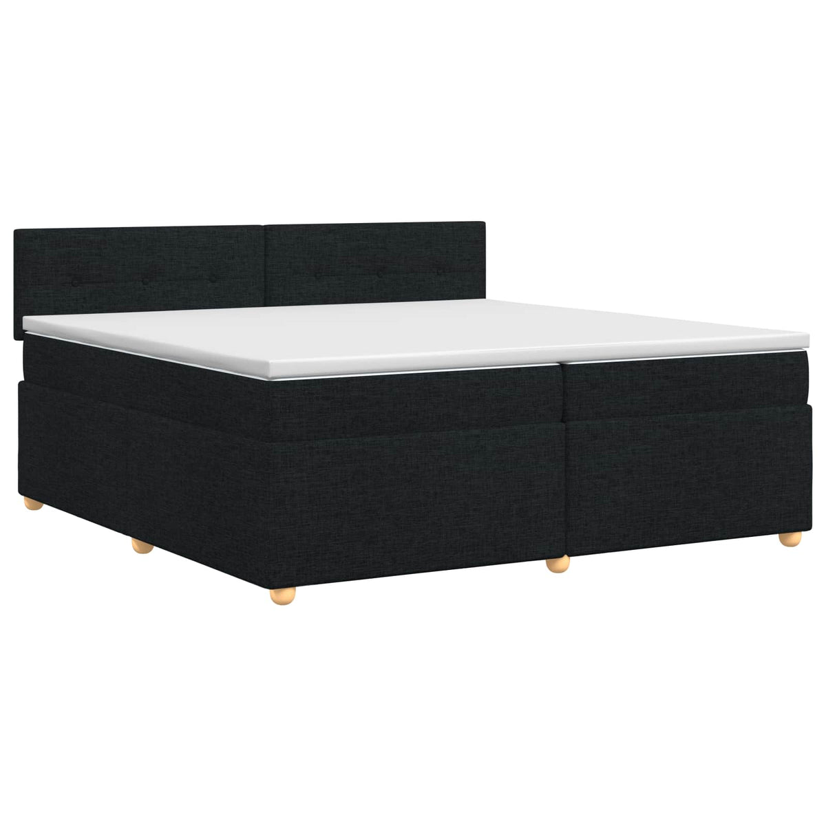 vidaXL Łóżko kontynentalne z materacem Czarny 200 x 200 cm tkanina