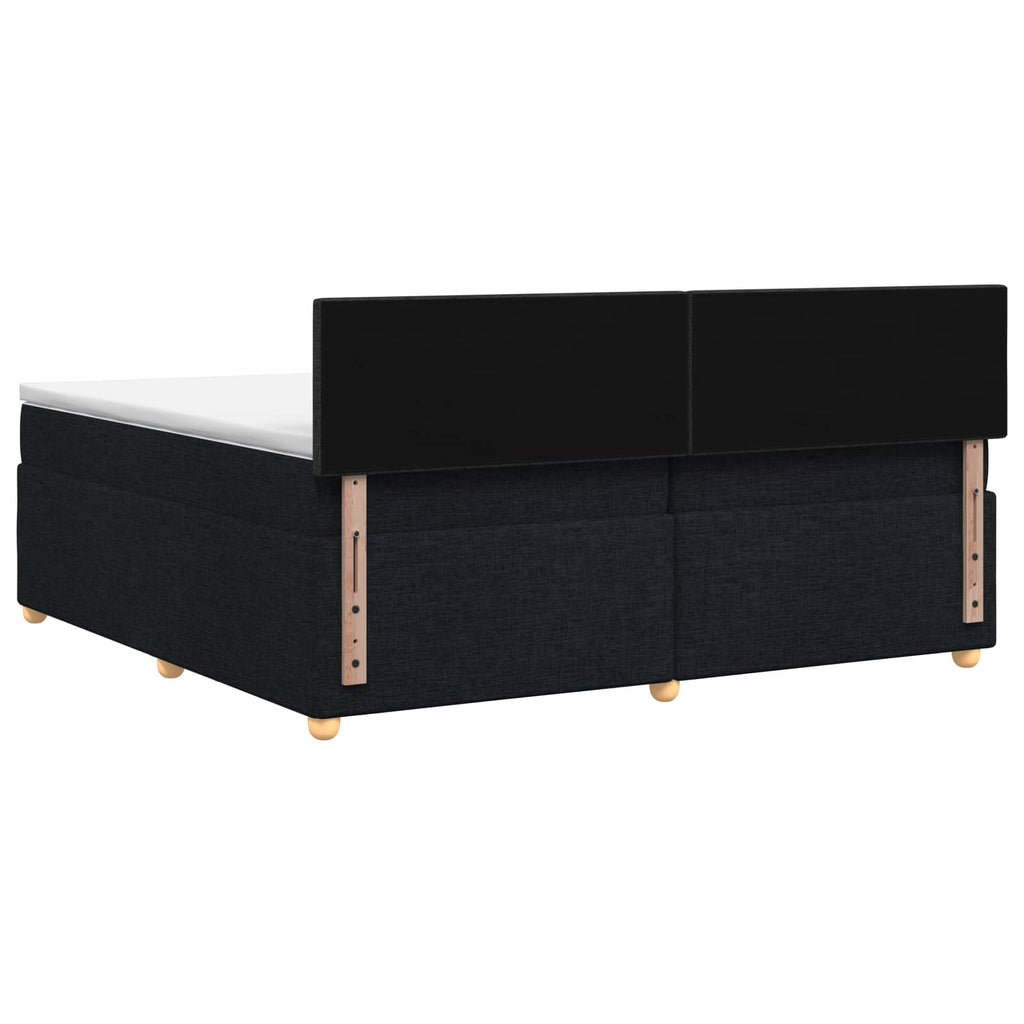 vidaXL Łóżko kontynentalne z materacem Czarny 200 x 200 cm tkanina