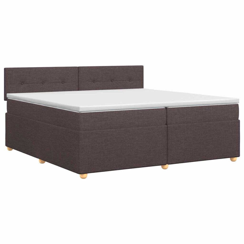vidaXL Łóżko kontynentalne z materacem Ciemny brąz 200 x 200 cm