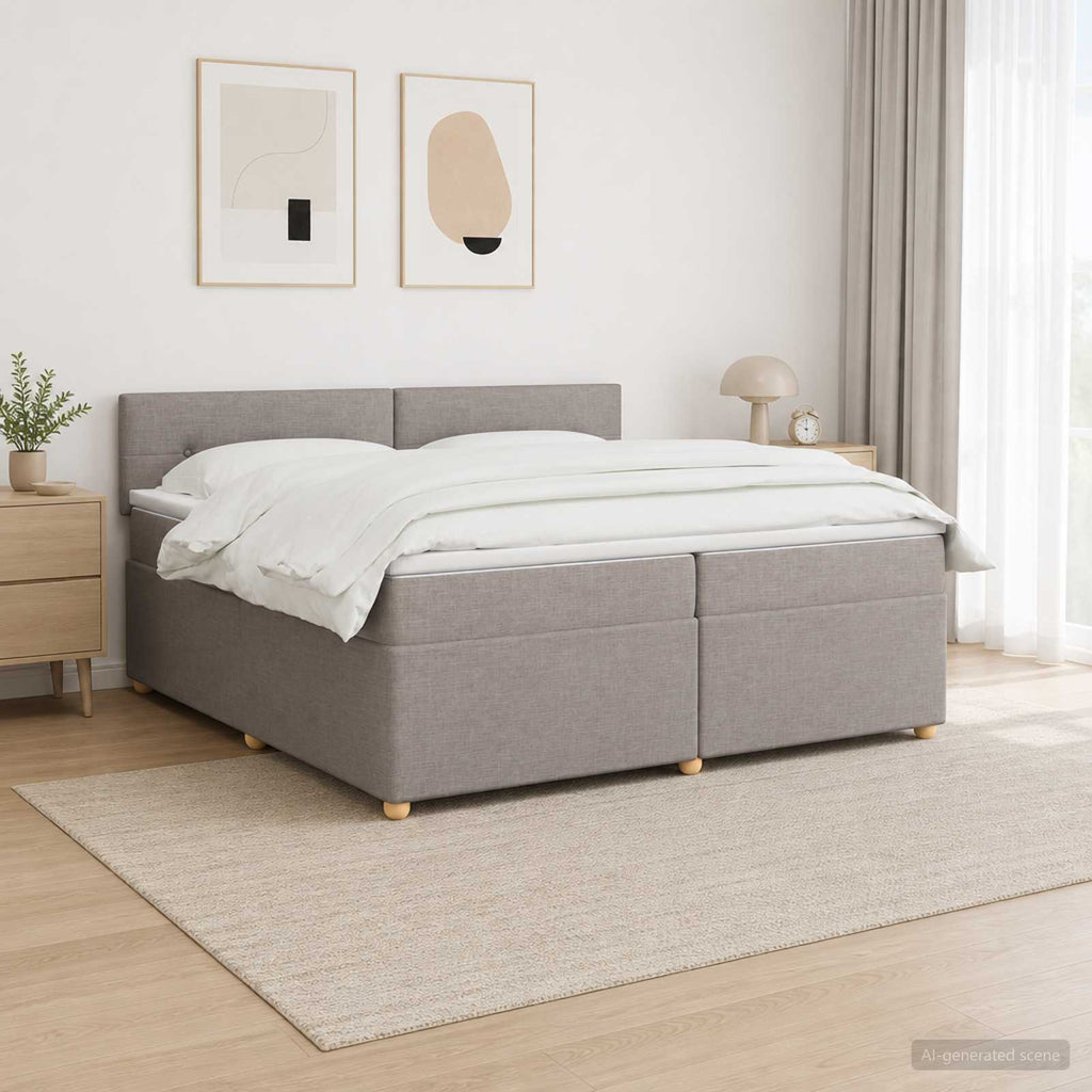 vidaXL Łóżko kontynentalne z materacem Ciemnoszary 200 x 200 cm
