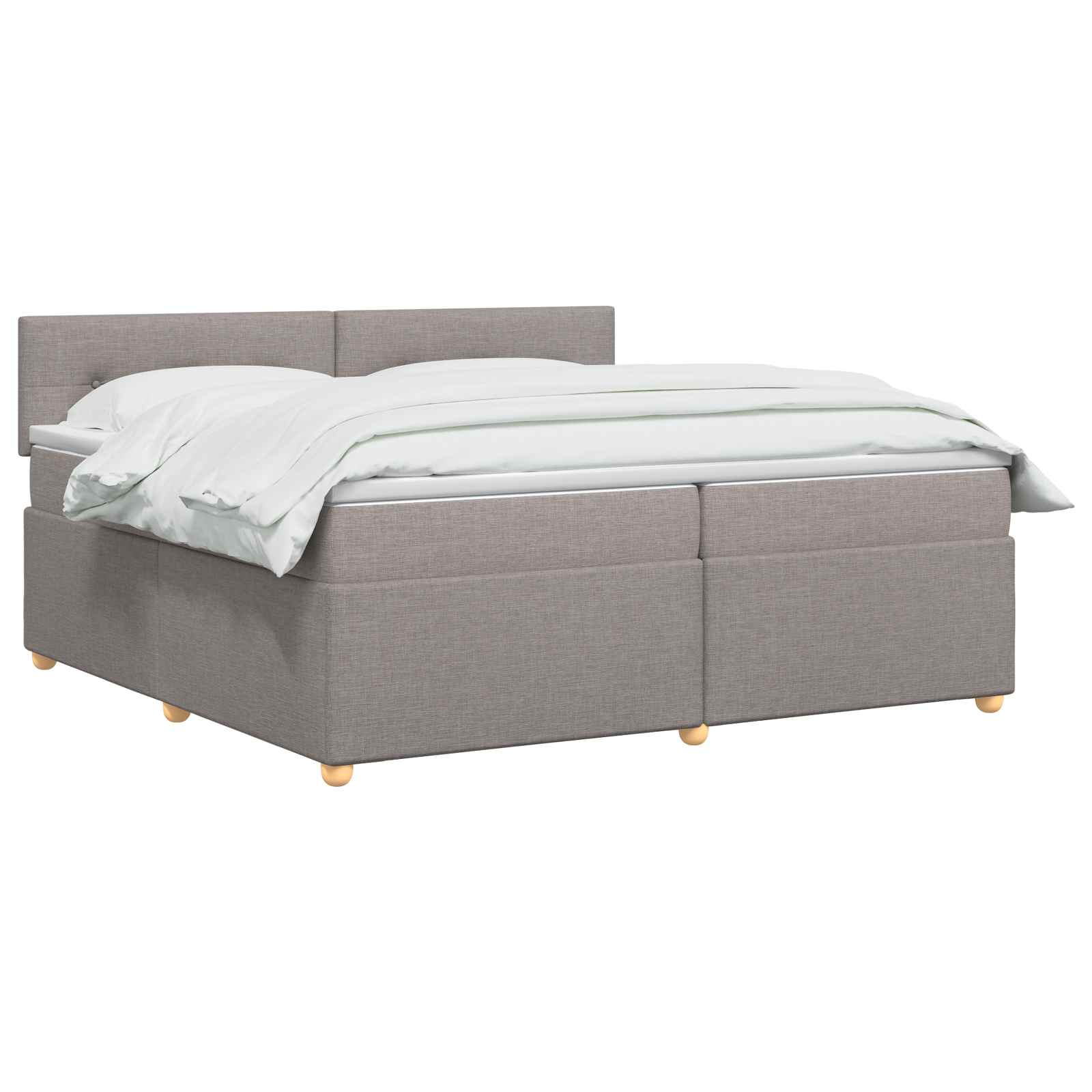 vidaXL Łóżko kontynentalne z materacem Ciemnoszary 200 x 200 cm