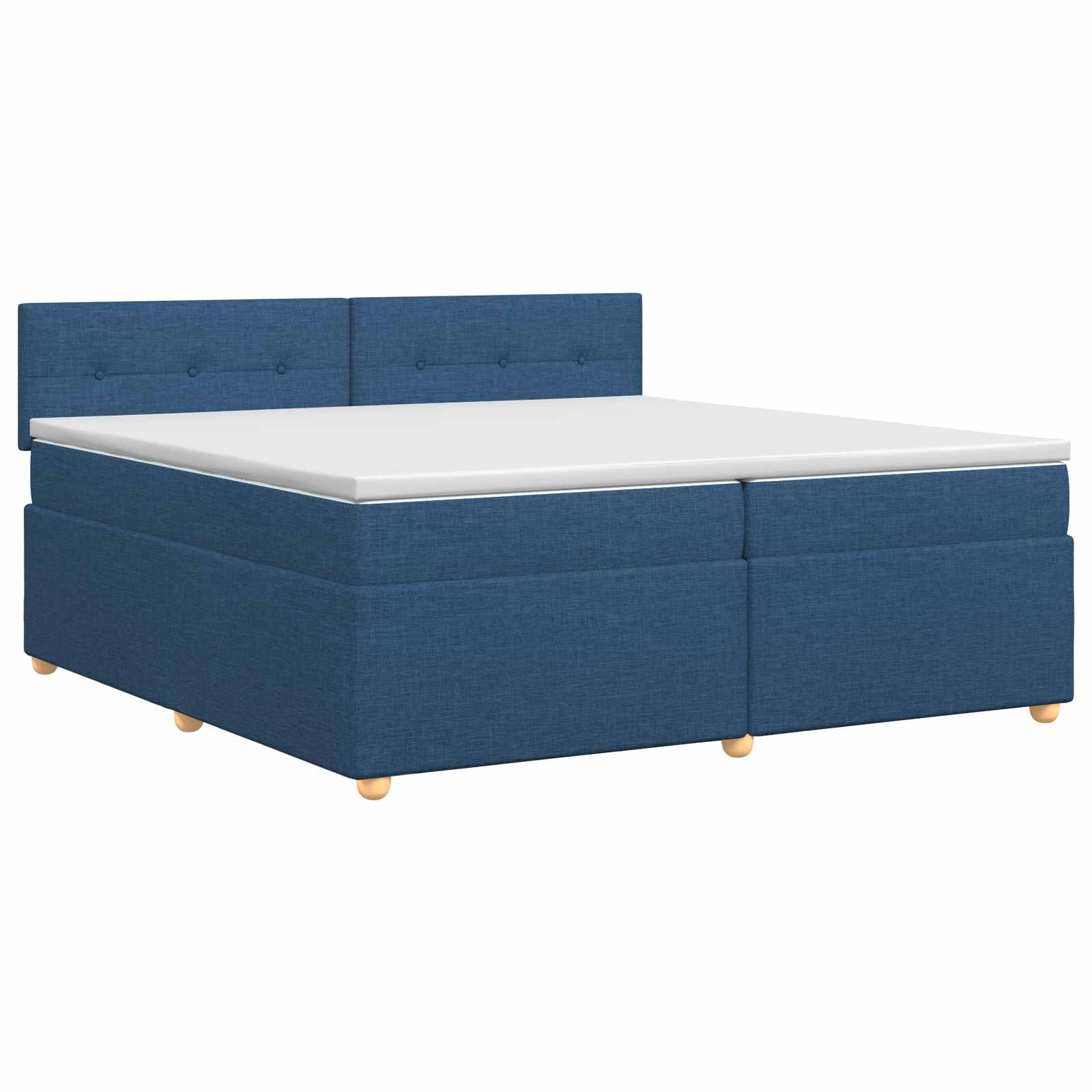vidaXL Łóżko kontynentalne z materacem niebieski 200 x 200 cm tkanina