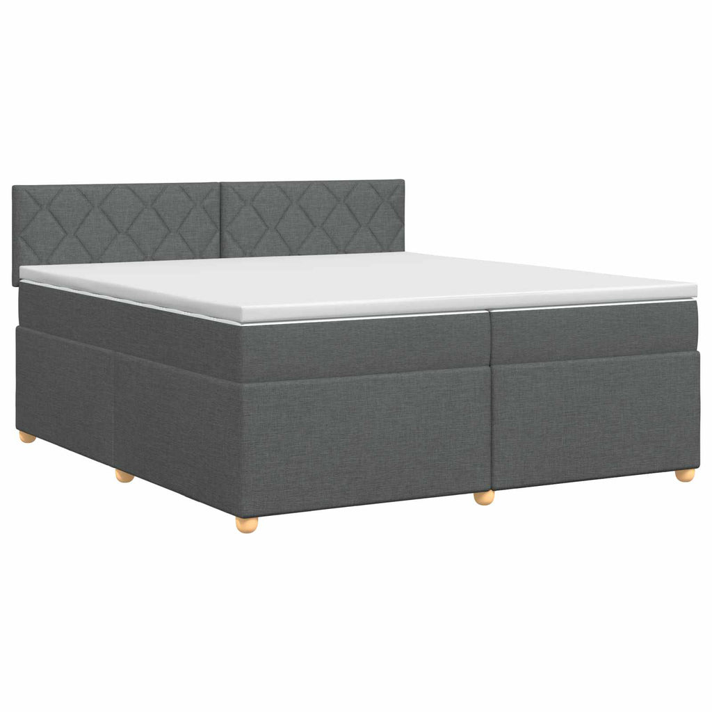 vidaXL Łóżko kontynentalne z materacem ciemnoszary 200 x 200 cm