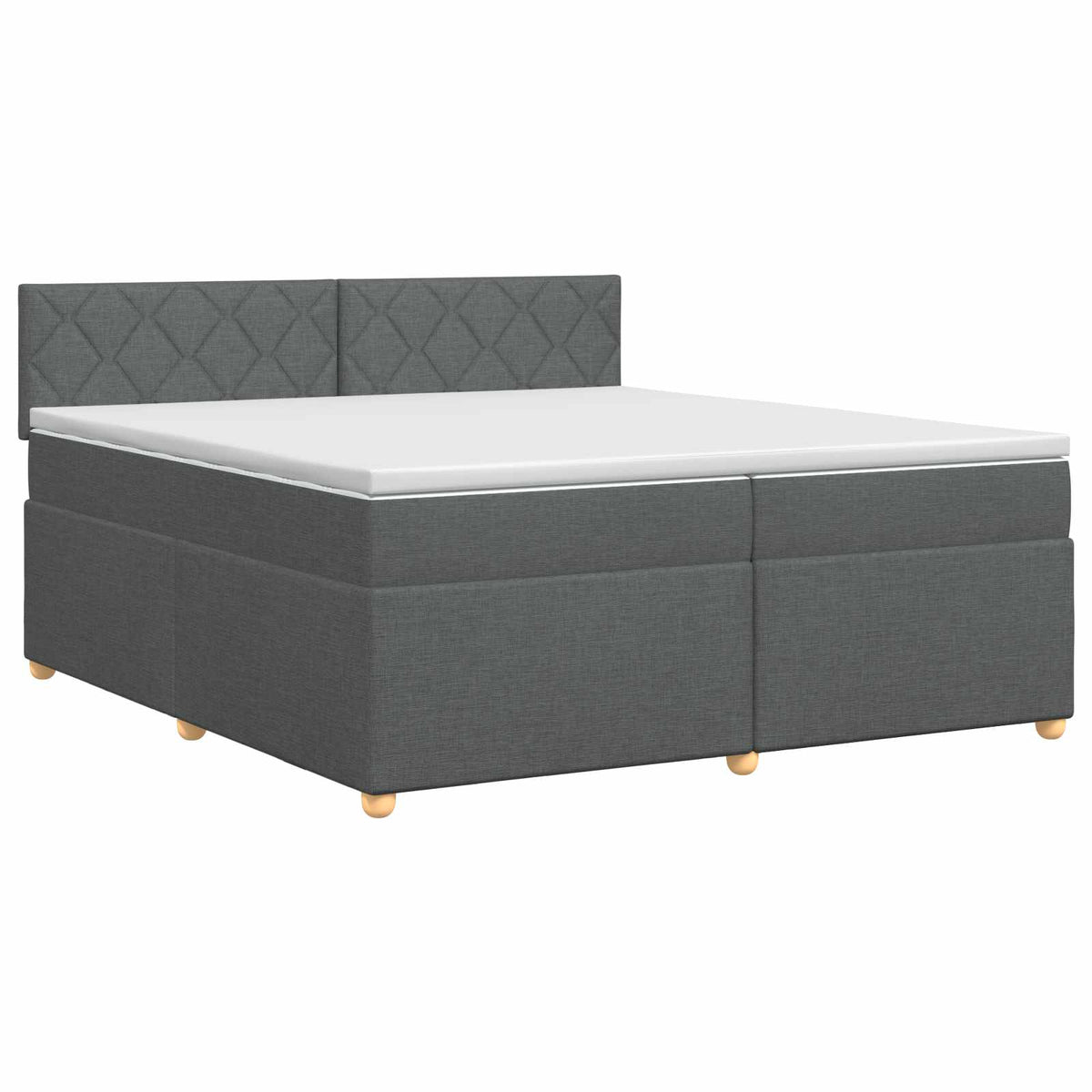 vidaXL Łóżko kontynentalne z materacem ciemnoszary 200 x 200 cm