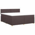 vidaXL Łóżko kontynentalne z materacem Ciemny brąz 200 x 200 cm