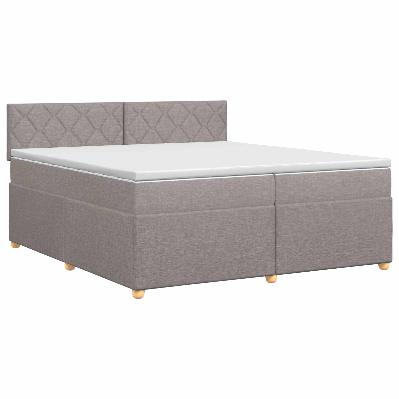 vidaXL Łóżko kontynentalne z materacem Ciemnoszary 200 x 200 cm