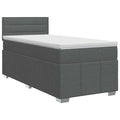 vidaXL Łóżko kontynentalne z materacem ciemnoszary 80 x 200 cm tkanina