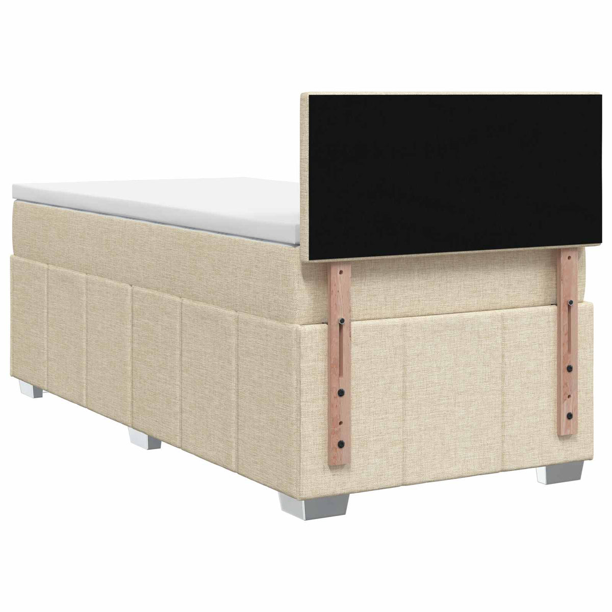 vidaXL Łóżko kontynentalne z materacem kremowy 80 x 200 cm tkanina