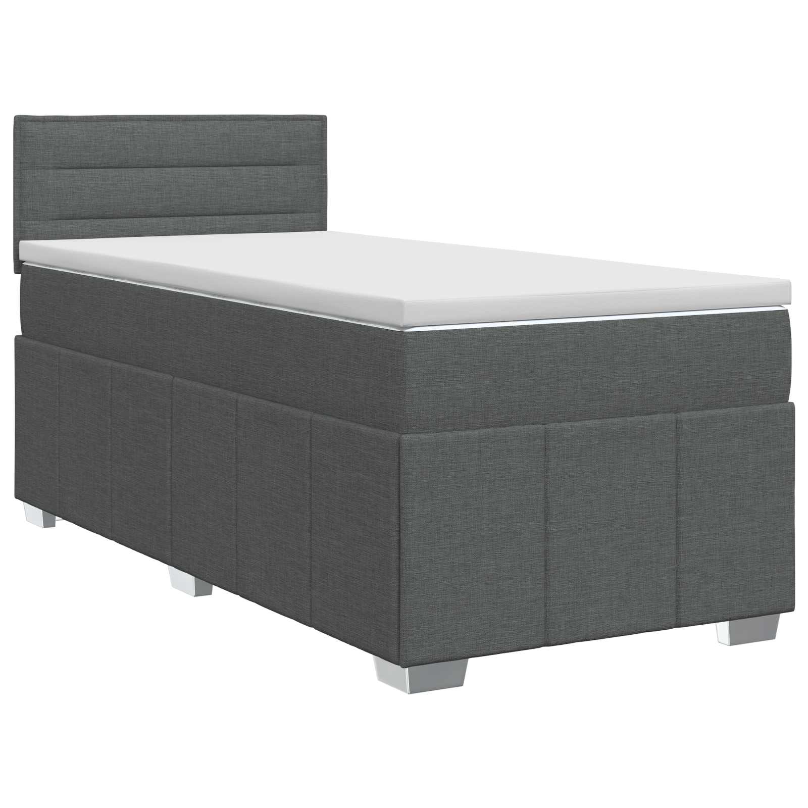 vidaXL Łóżko kontynentalne z materacem ciemnoszary 90 x 190 cm tkanina