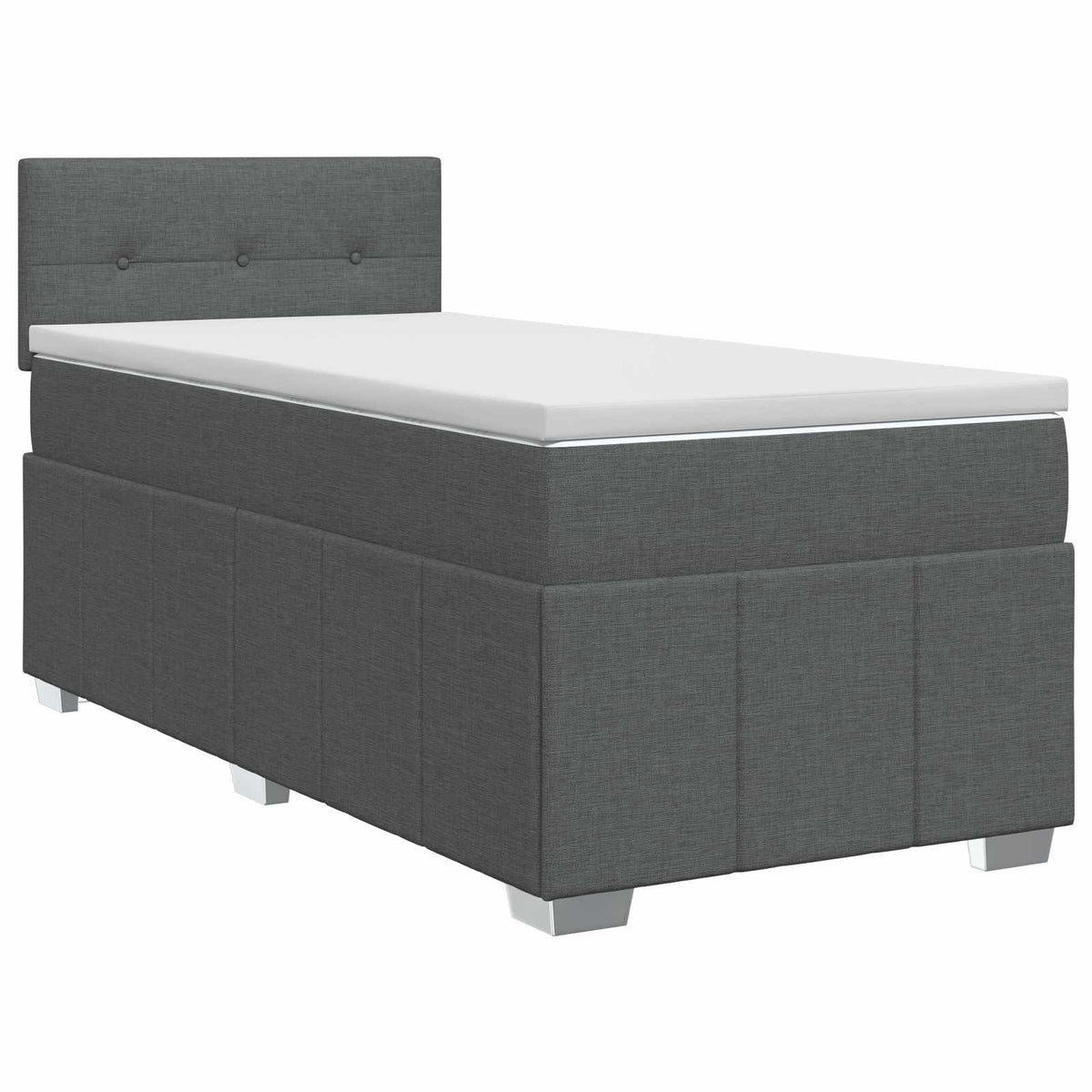 vidaXL Łóżko kontynentalne z materacem ciemnoszary 90 x 190 cm tkanina