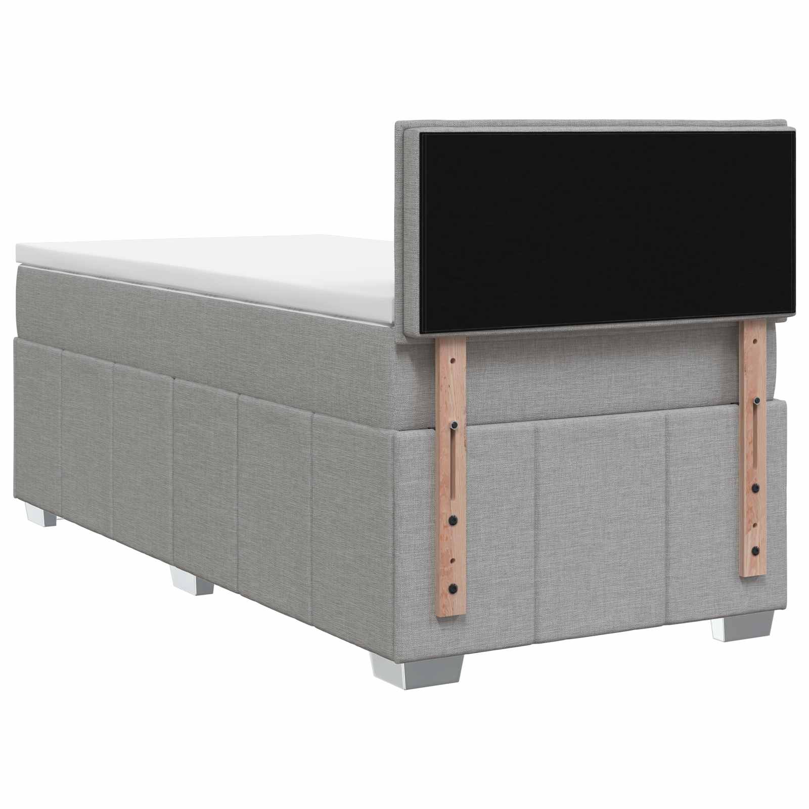 vidaXL Łóżko kontynentalne z materacem jasnoszary 90 x 200 cm tkanina