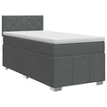 vidaXL Łóżko kontynentalne z materacem ciemnoszary 90 x 200 cm tkanina