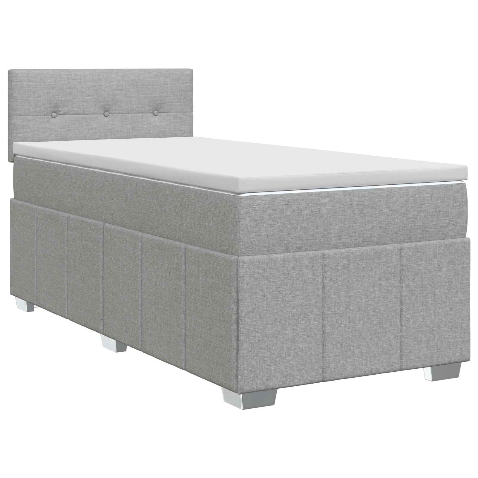 vidaXL Łóżko kontynentalne z materacem jasnoszary 100 x 200 cm tkanina