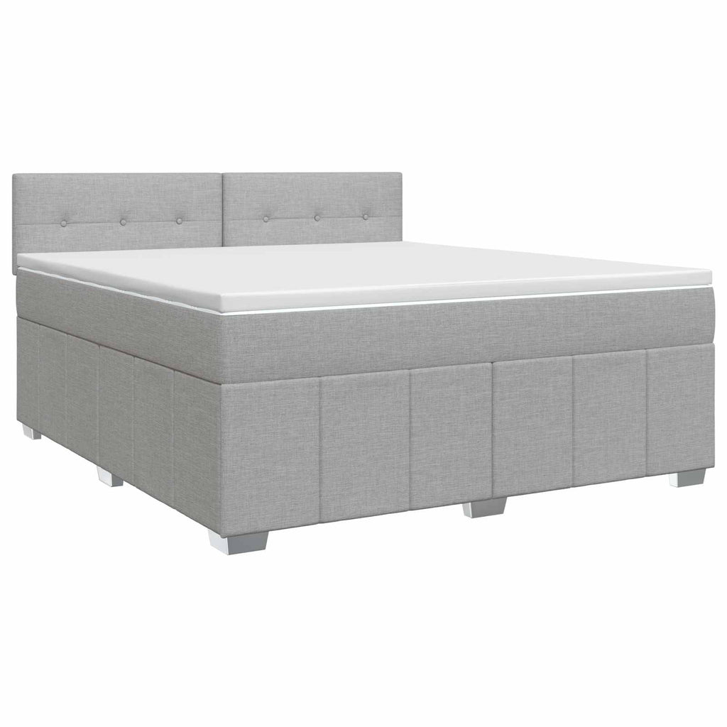 vidaXL Łóżko kontynentalne z materacem jasnoszary 140 x 190 cm tkanina
