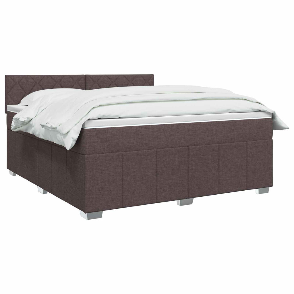 vidaXL Łóżko kontynentalne z materacem Ciemny brąz 160 x 200 cm