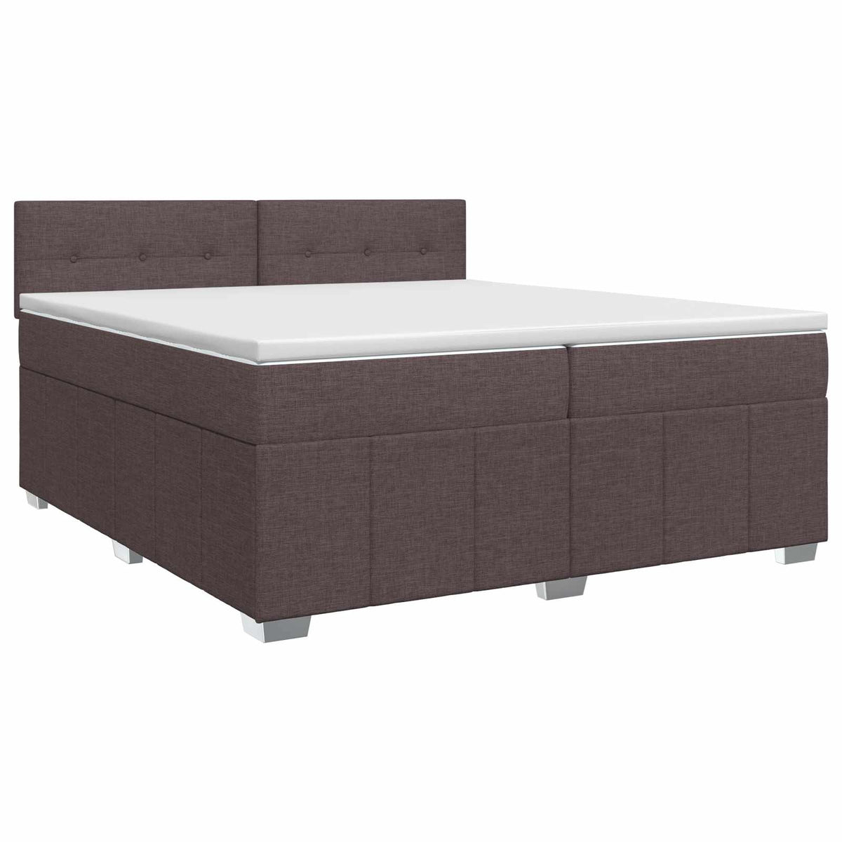 vidaXL Łóżko kontynentalne z materacem Ciemny brąz 200 x 200 cm