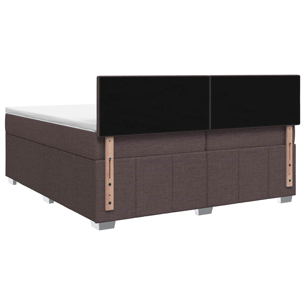 vidaXL Łóżko kontynentalne z materacem Ciemny brąz 200 x 200 cm