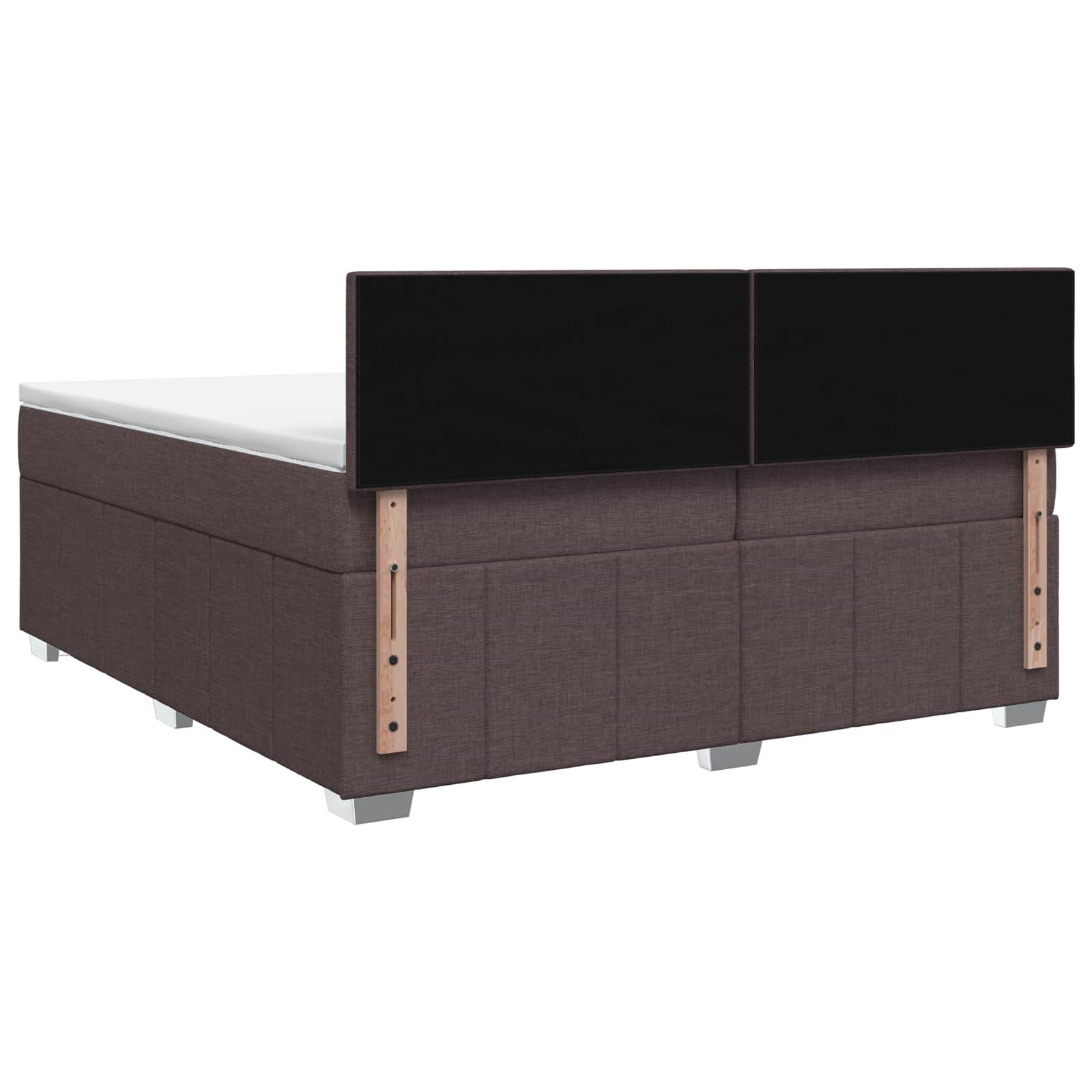 vidaXL Łóżko kontynentalne z materacem Ciemny brąz 200 x 200 cm