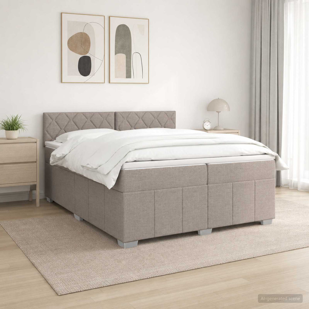 vidaXL Łóżko kontynentalne z materacem Ciemnoszary 200 x 200 cm