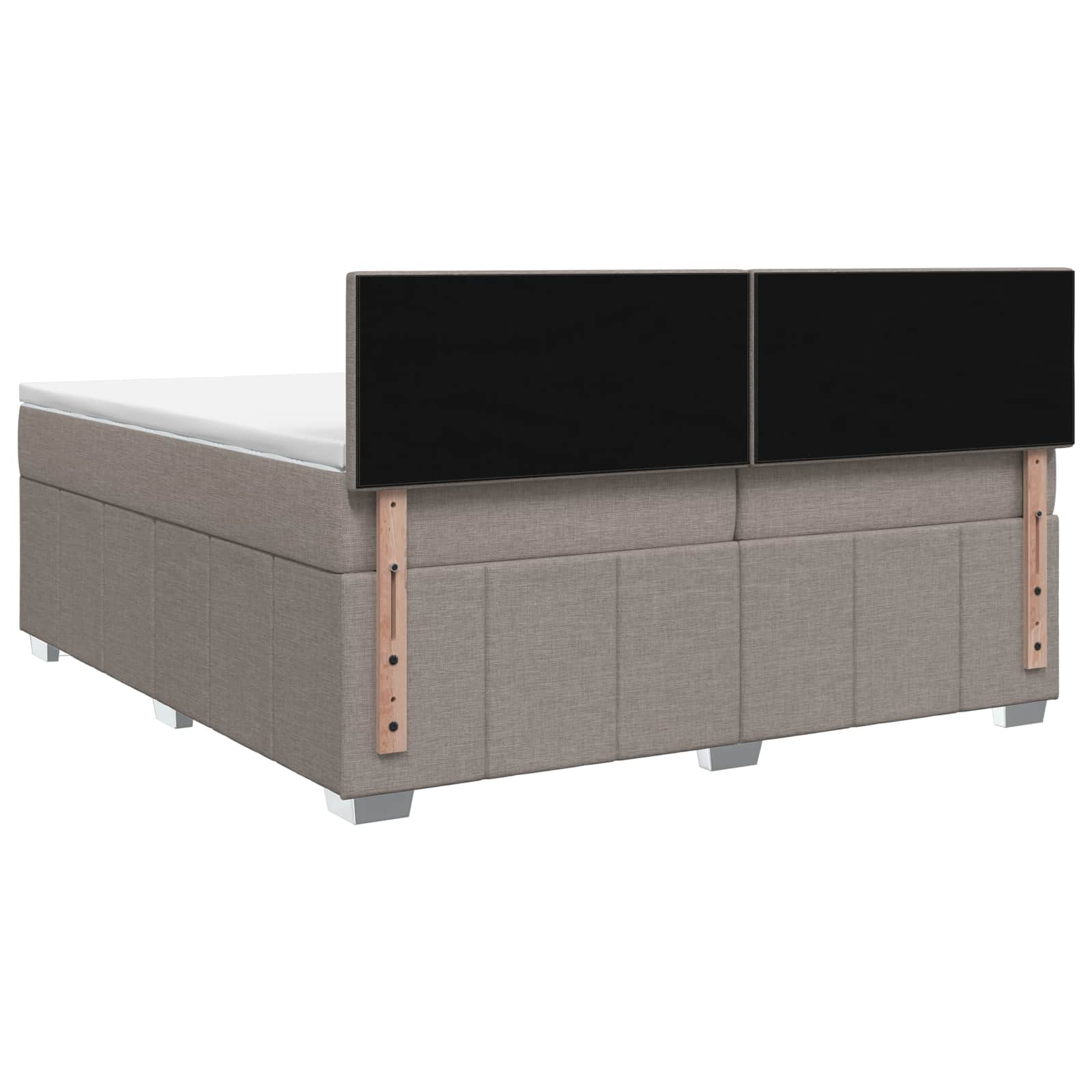 vidaXL Łóżko kontynentalne z materacem Ciemnoszary 200 x 200 cm