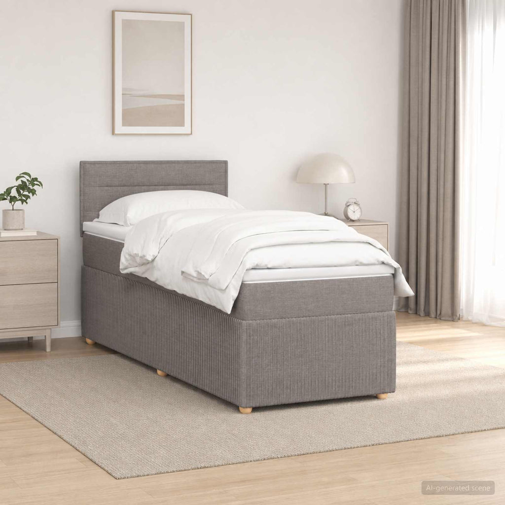 vidaXL Łóżko kontynentalne z materacem Ciemnoszary 90 x 190 cm tkanina