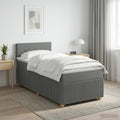 vidaXL Łóżko kontynentalne z materacem ciemnoszary 90 x 190 cm tkanina