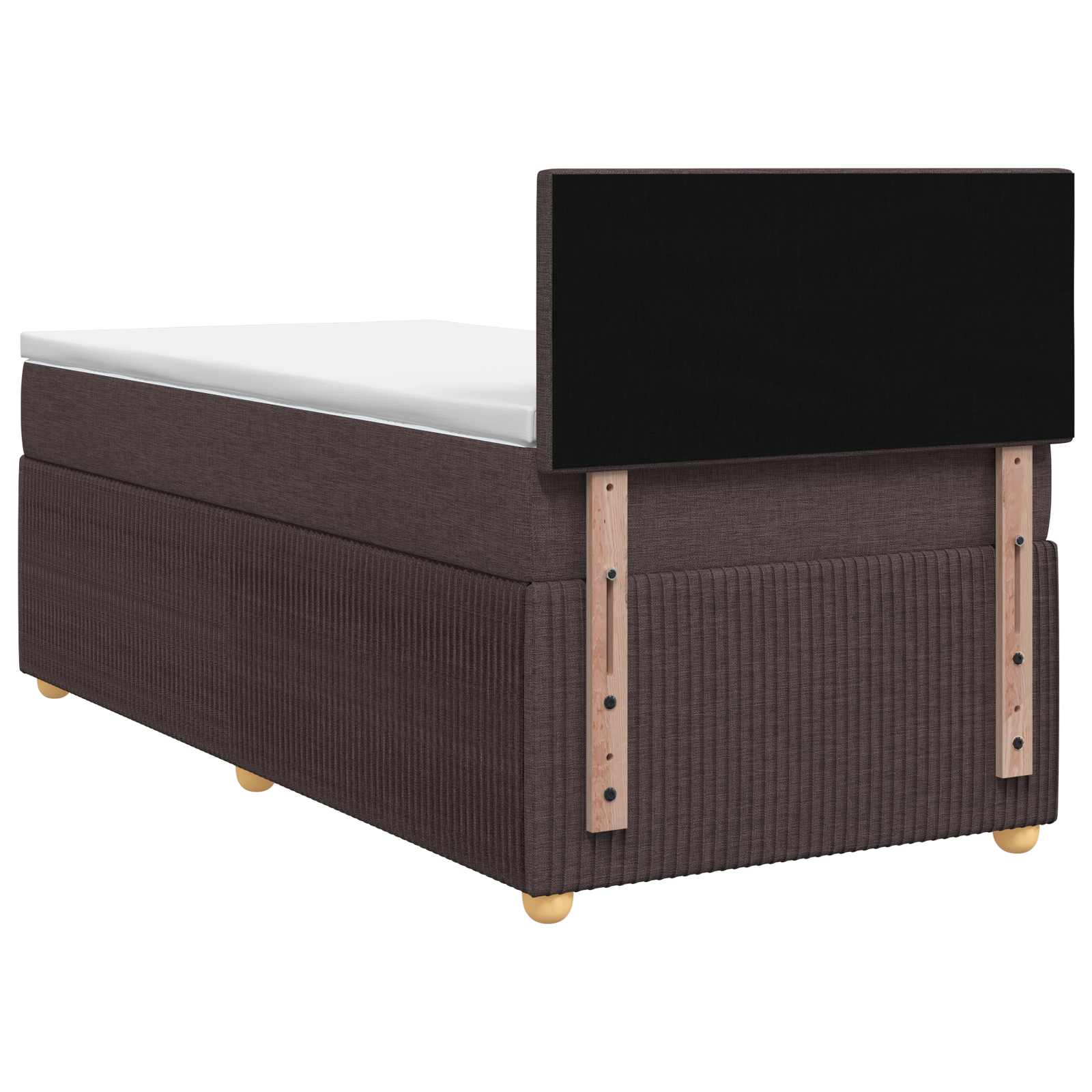vidaXL Łóżko kontynentalne z materacem Ciemny brąz 80 x 200 cm tkanina
