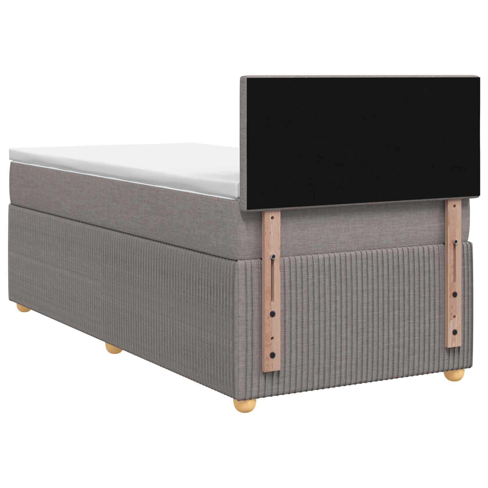 vidaXL Łóżko kontynentalne z materacem Ciemnoszary 90 x 190 cm tkanina