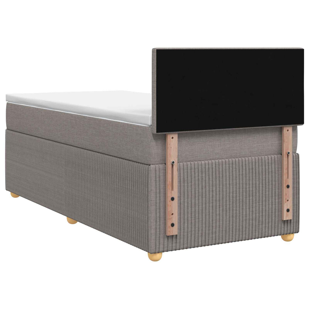 vidaXL Łóżko kontynentalne z materacem Ciemnoszary 100 x 200 cm