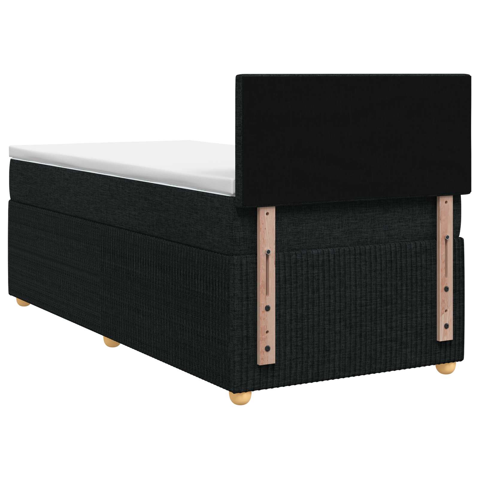 vidaXL Łóżko kontynentalne z materacem Czarny 100 x 200 cm tkanina