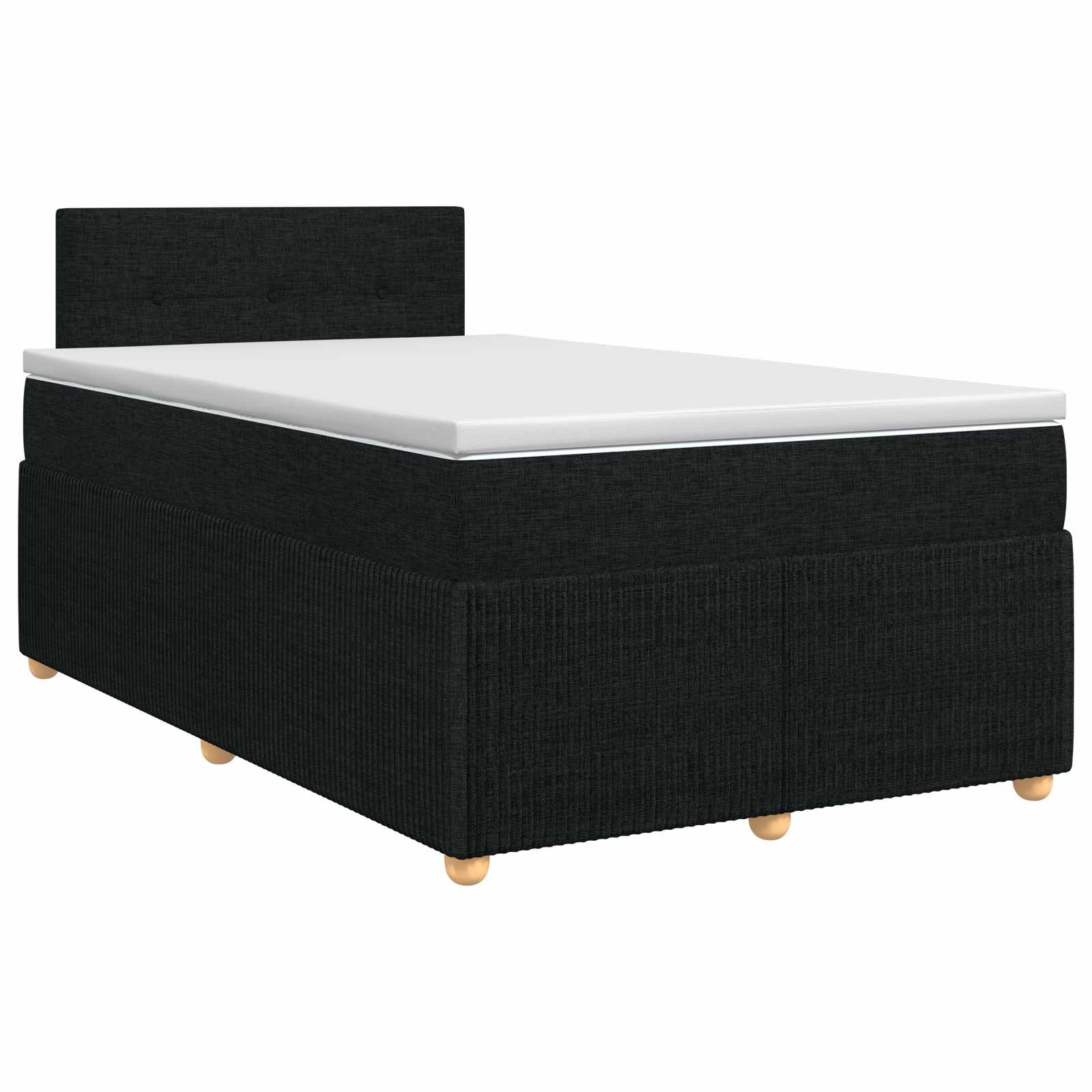 vidaXL Łóżko kontynentalne z materacem Czarny 120 x 190 cm tkanina