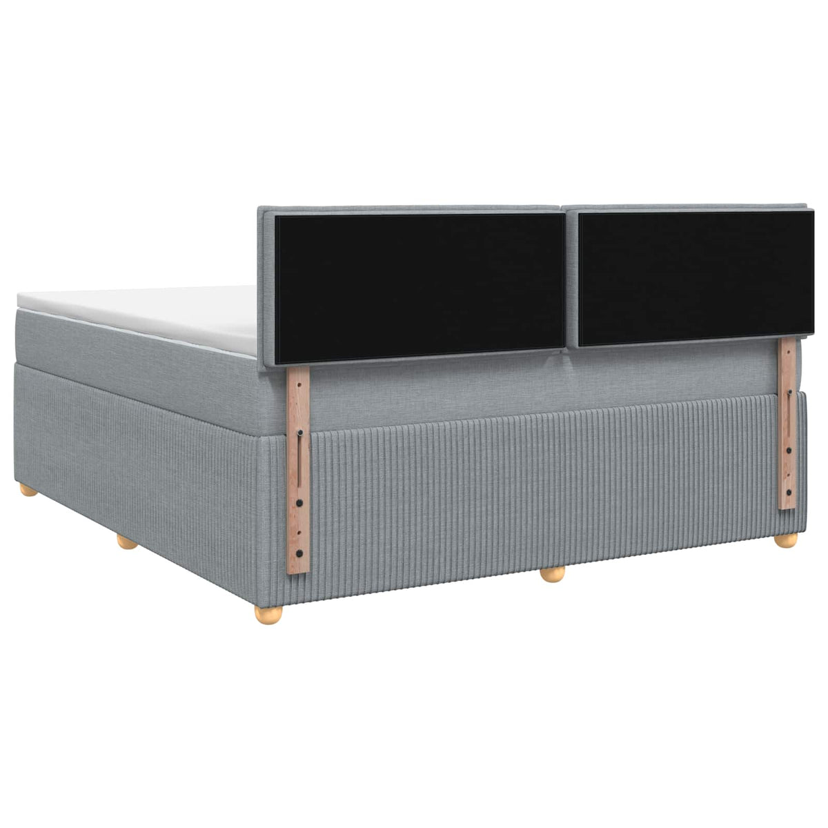vidaXL Łóżko kontynentalne z materacem jasnoszary 140 x 190 cm tkanina
