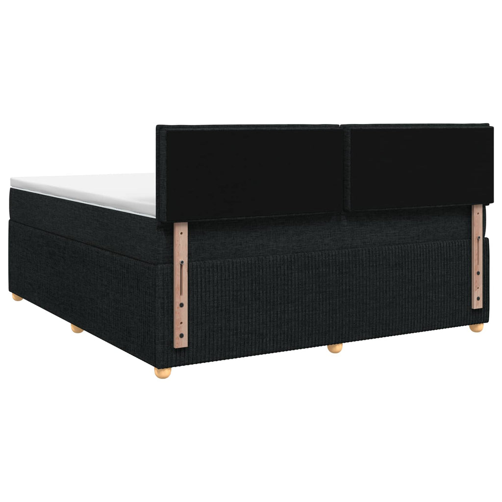 vidaXL Łóżko kontynentalne z materacem Czarny 140 x 190 cm tkanina