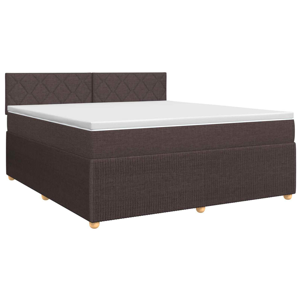 vidaXL Łóżko kontynentalne z materacem Ciemny brąz 140 x 190 cm