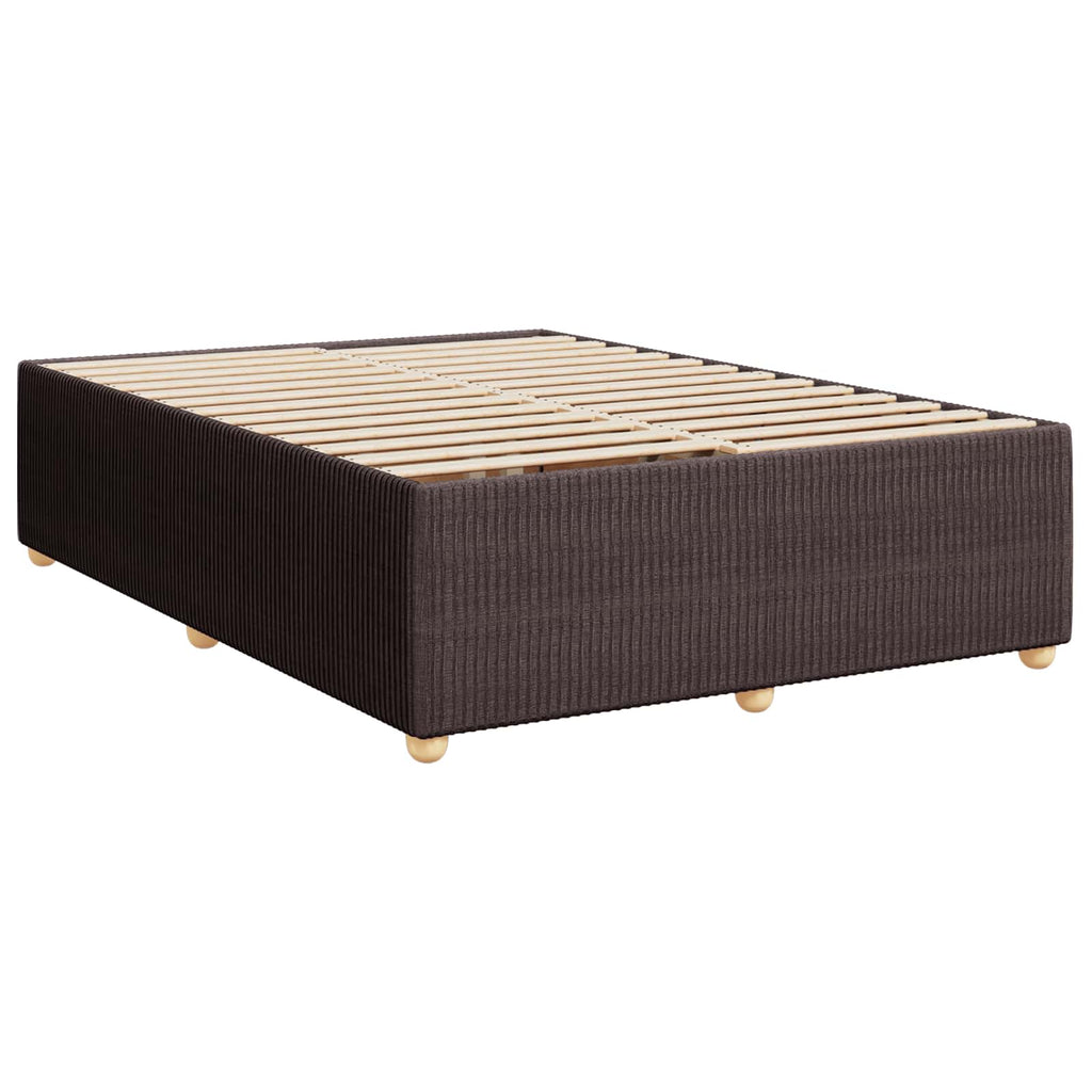 vidaXL Łóżko kontynentalne z materacem Ciemny brąz 140 x 190 cm