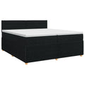 vidaXL Łóżko kontynentalne z materacem Czarny 200 x 200 cm tkanina