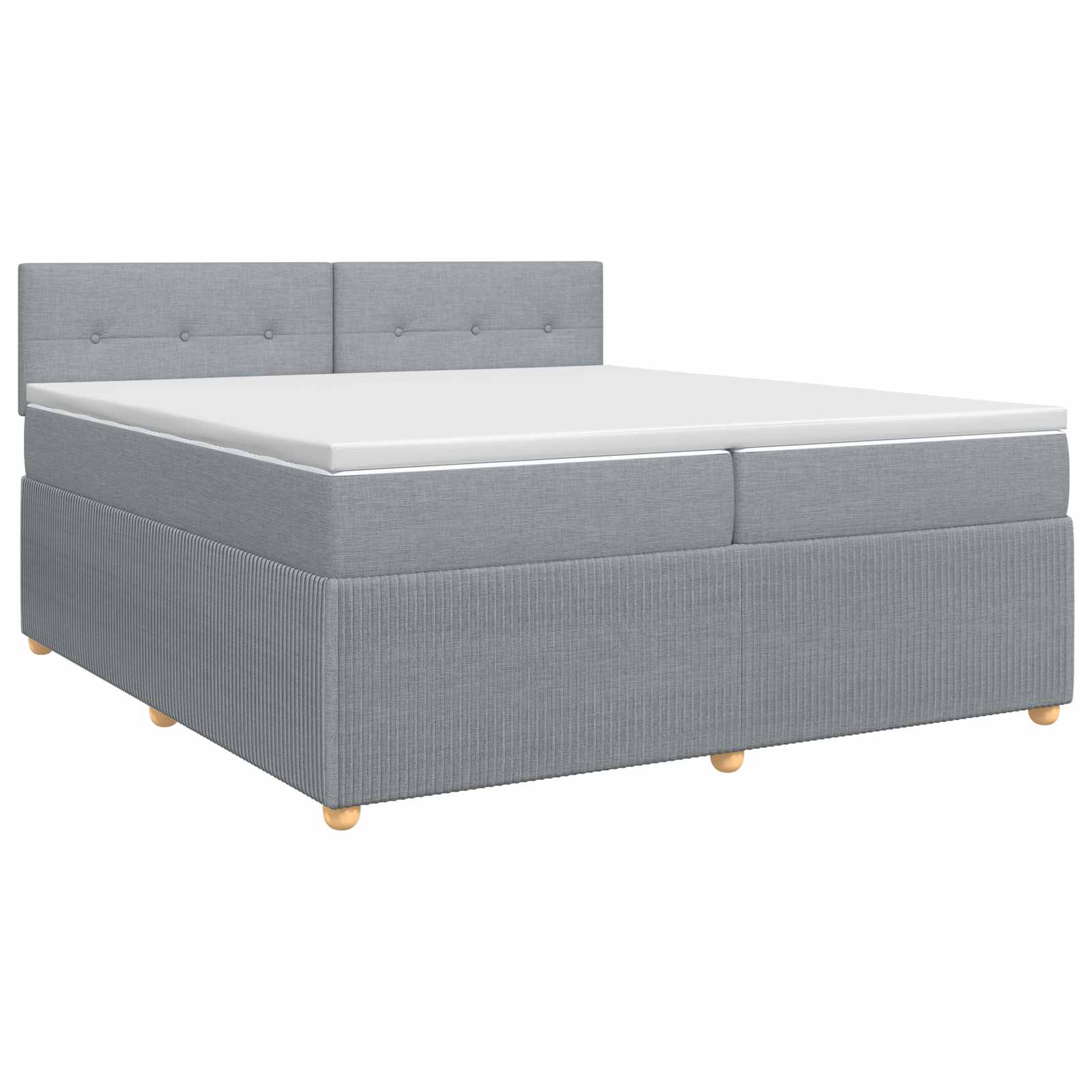 vidaXL Łóżko kontynentalne z materacem jasnoszary 200 x 200 cm tkanina