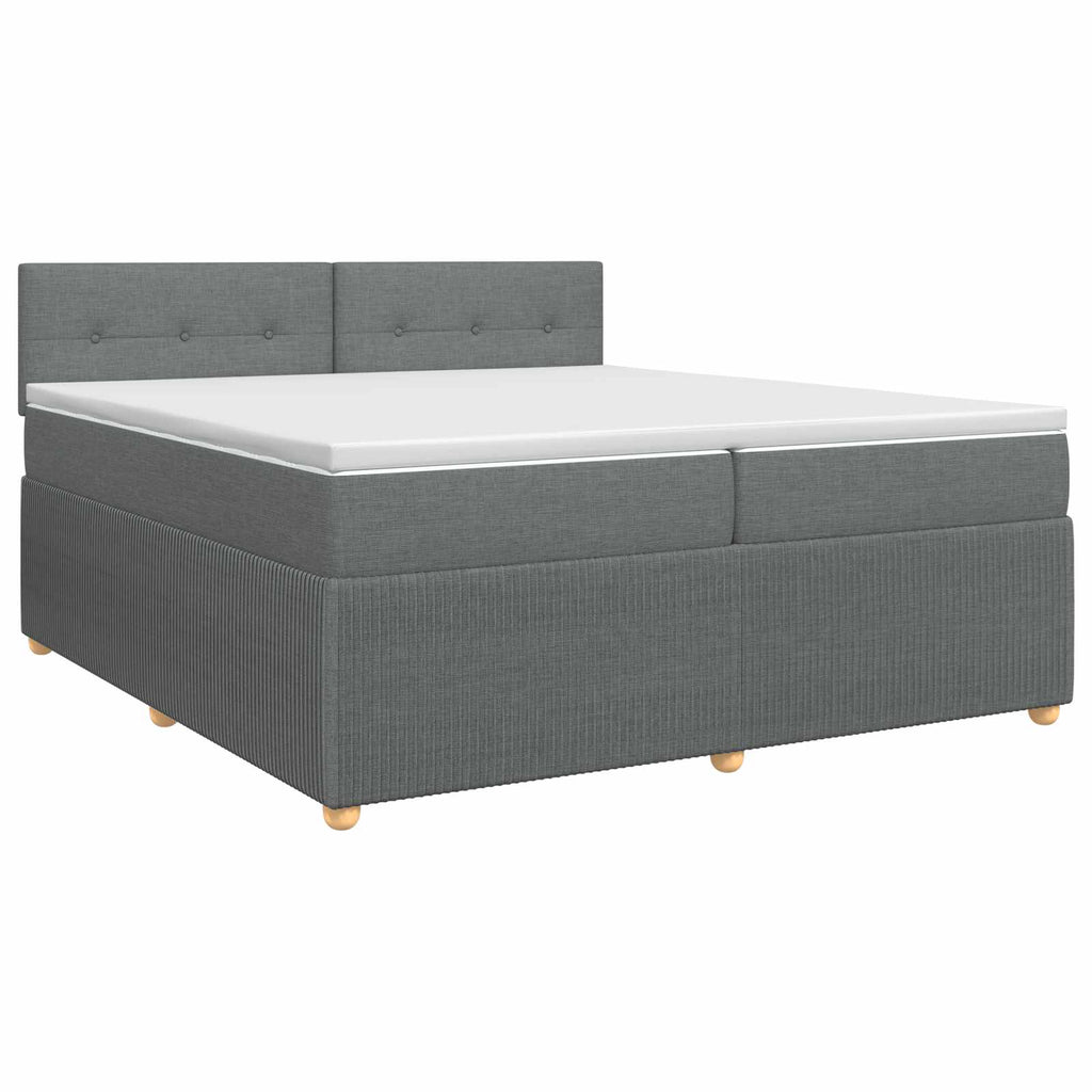 vidaXL Łóżko kontynentalne z materacem ciemnoszary 200 x 200 cm